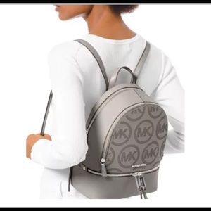 Michael Kors Leather Rhea Medium Zip Backpack NWT